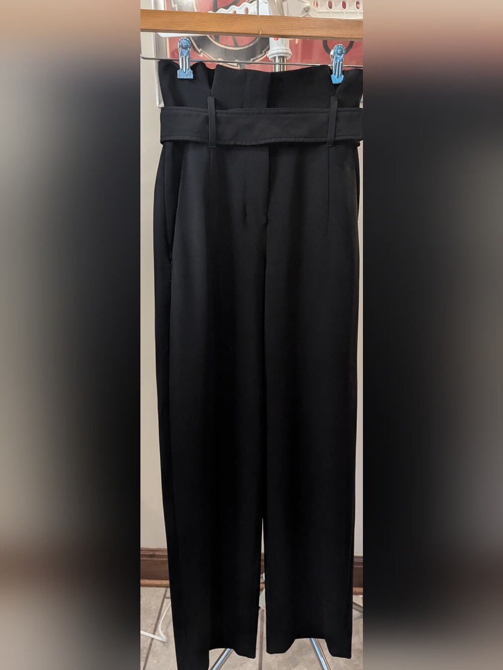 $24 Aritzia Babaton Size 0 - Jermaine Paperbag Pants High Rise Black EUC